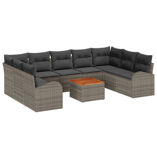 vidaXL Garten-Sofa-Set 10 pcs Grau