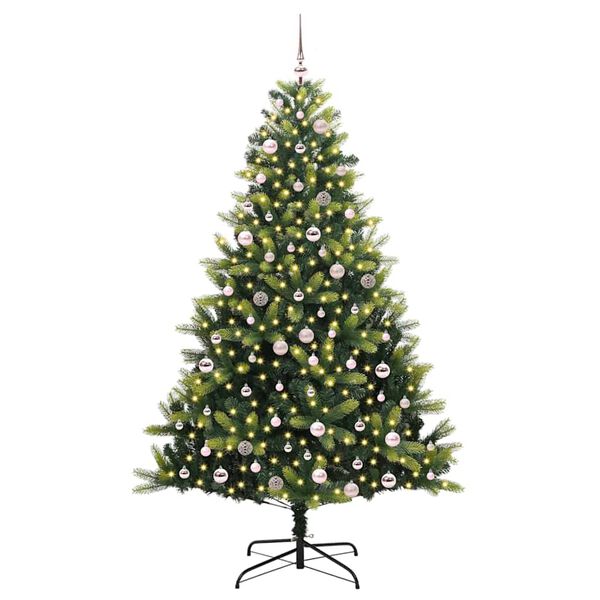 vidaXL K&uuml;nstlicher Klapp-Weihnachtsbaum mit 300 LEDs Gr&uuml;n 240 cm