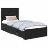 vidaXL Bettrahmen Schwarz Eichen-Optik 90 x 200 cm Holzwerkstoff