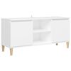 vidaXL TV-Schrank mit Massivholz-Beinen Wei&szlig; 103,5x30x50 cm