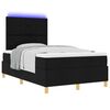 vidaXL LED Boxspringbett mit Matratze Schwarz 120 x 190 cm Stoff