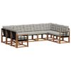 vidaXL Outdoor-Sofagarnitur mit Kissen 9 pcs Nat&uuml;rlich und Hellgrau