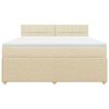 vidaXL Boxspringbett mit Matratze Creme 180x200 cm Stoff