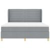 vidaXL Boxspringbett mit Matratze Dunkelgrau 90x190 cm Hellgrau Stoff
