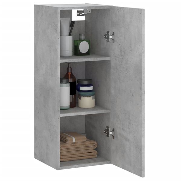 vidaXL Wandschrank Betongrau 34,5x34x90 cm Holzwerkstoff