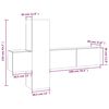 vidaXL 3-tlg. TV-Schrank-Set Grau Sonoma Holzwerkstoff