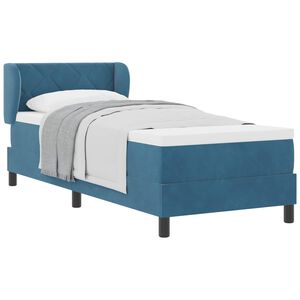 vidaXL Boxspringbett mit Kopfteil Dunkelblau 80 x 200 cm Samt