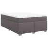 vidaXL Boxspringbett mit Matratze Grau 140x200 cm Kunstleder