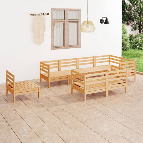 vidaXL 8-tlg. Garten-Lounge-Set Massivholz Kiefer