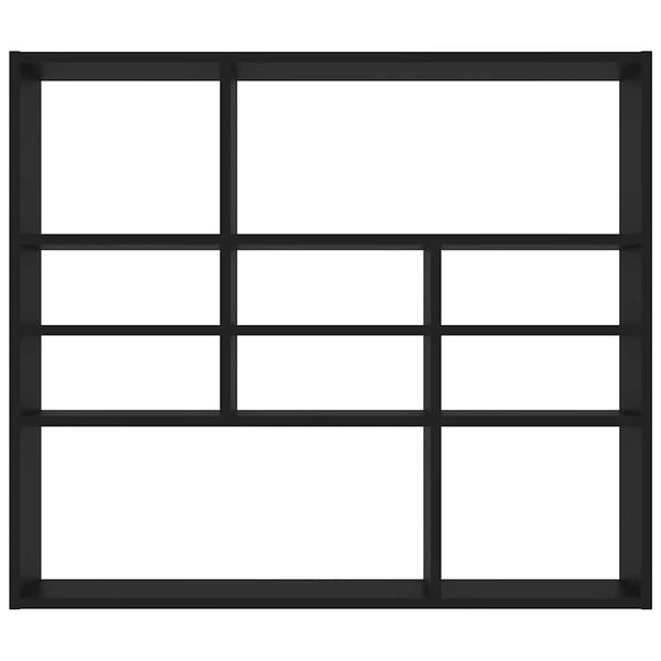 vidaXL Wandregal Schwarz 90x16x78 cm Holzwerkstoff