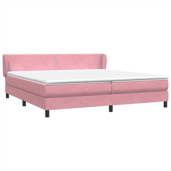 vidaXL Boxspringbett mit Matratzen Rosa 180x210 cm Samt