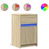 vidaXL Nachttisch mit LED-Leuchten Sonoma Eiche Holzwerkstoff