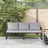 vidaXL Gartenmöbel mit Kissen Schwarz 180 x 72,5 x 71 cm Stahl