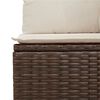 vidaXL Gartensofa mit Kissen 2-Sitzer Braun Poly Rattan