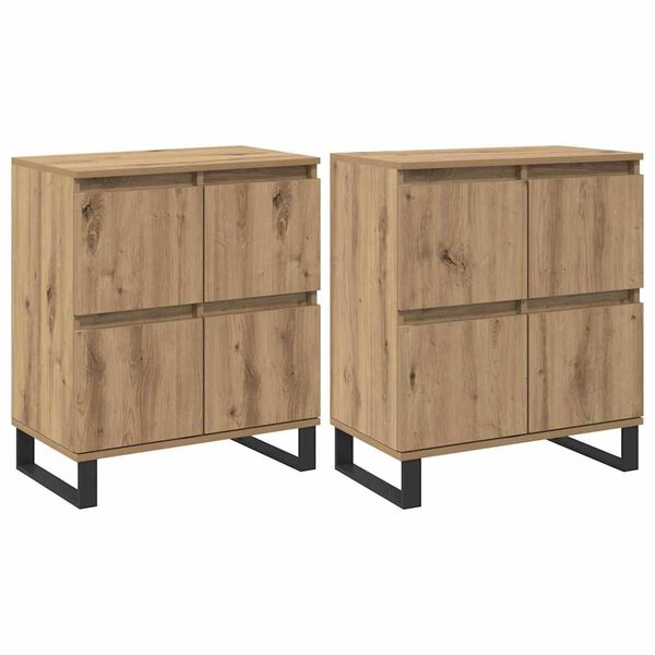 vidaXL Sideboard 2 pcs Artisan-Eiche 60 x 35 x 70 cm