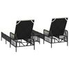 vidaXL Sonnenliege mit Kissen 2-Person 2 pcs Schwarz Poly-Rattan