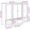 vidaXL Highboard mit Schubladen 3 pcs Altholz Holzwerkstoff