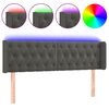 vidaXL LED Kopfteil Dunkelgrau 147x16x78/88 cm Samt