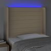 vidaXL LED Kopfteil Creme 93x16x118/128 cm Stoff