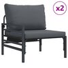 vidaXL Garten-Sofa-Set mit Kissen 9 pcs Anthrazit Stahl