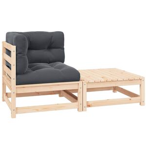 vidaXL 2-tlg. Garten-Lounge-Set mit Kissen Kiefer Massivholz