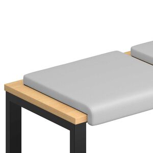 vidaXL Bankkissen 2 stk. Strukturiertes Samt Hellgrau Tiefe 35 cm