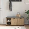 vidaXL Flurbank mit Kissen mit Regal Artisan-Eiche 100 x 38 x 46 cm