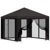 vidaXL Garten Pavillon mit Seitenw&auml;nden 3 x 3 m Anthrazit