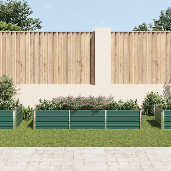 vidaXL Garten-Hochbeet Verzinkter Stahl 240x80x45 cm Grün