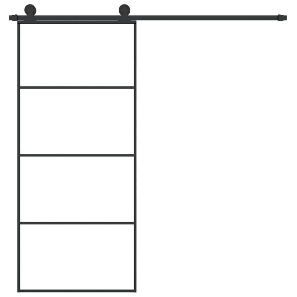 vidaXL Schiebet&uuml;r mit Beschlag 90x205 cm ESG-Glas & Aluminium