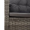 vidaXL 4-tlg. Garten-Lounge-Set mit Kissen Grau Poly Rattan