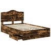 vidaXL Bettrahmen Ger&auml;ucherte Eiche 135 x 190 cm Ingenieurs Holz