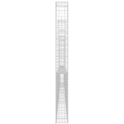 vidaXL Gabionenkorb U-Form mit 6 Säulen Eisen 620x20x200 cm