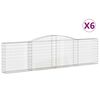 vidaXL Gabionen mit Hochbogen 6 Stk. 400x30x100/120cm Verzinktes Eisen