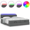 vidaXL Ottoman-Bett mit Matratzen &amp; LEDs Dunkelgrau 160x200 cm Stoff