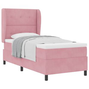 vidaXL Boxspringbett mit Kopfteil Rosa 200 x 80 cm Samt