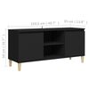 vidaXL TV-Schrank mit Massivholz-Beinen Schwarz 103,5x35x50 cm