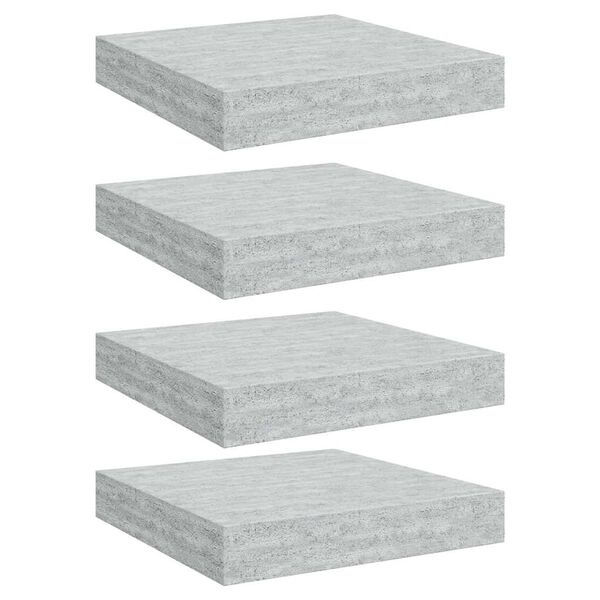 vidaXL Schweberegale 4 Stk. Betongrau 23x23,5x3,8 cm MDF