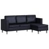 vidaXL L-f&ouml;rmiges Sofa 3-Sitzer Kunstleder Schwarz