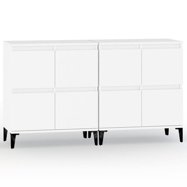 vidaXL Sideboards 2 Stk. Weiß 60x35x70 cm Holzwerkstoff