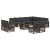 vidaXL Gartensofa-set 13 stk. Grau und Dunkelgrau Poly-Rattan