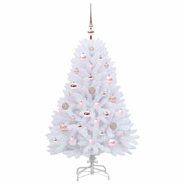 vidaXL K&uuml;nstlicher klappbarer Weihnachtsbaum Wei&szlig; 120 cm PVC und Stahl