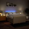 vidaXL Boxspringbett mit Matratze Creme 140x200 cm Stoff