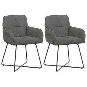 vidaXL Esszimmerst&uuml;hle 2 pcs Samt Dunkelgrau 59 x 56,5 x 86 cm