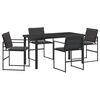 vidaXL Garten Essgruppe 5 pcs Schwarz 140 x 70 x 73 cm