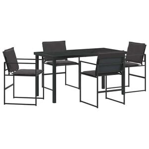 vidaXL Garten Essgruppe 5 pcs Schwarz 140 x 70 x 73 cm