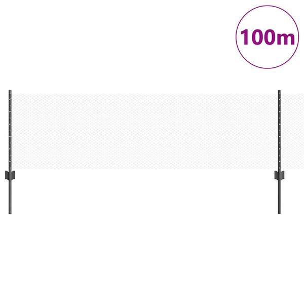 vidaXL Zaun mit Pfosten Grau 0,6 x 100 m Stahl und PVC