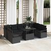 vidaXL Garten-Sofa-Set mit Speicher 10 pcs Schwarz Poly Rattan