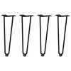vidaXL Haarnadelbeine für Couchtisch 4 Stk. Schwarz 42 cm Massivstahl