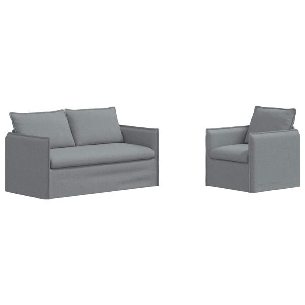 vidaXL Sofa Set 2 pcs Hellgrau 156 x 82 x 85 cm Stoff